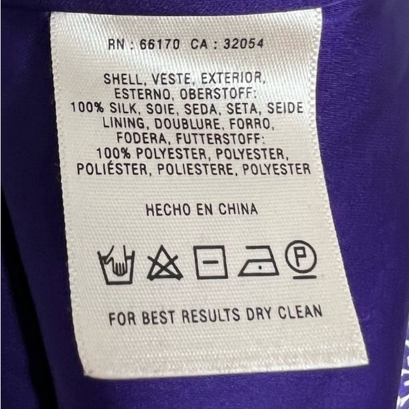 Anthropologie/Maeve Silk Purple Print Dress - Picture 3 of 9